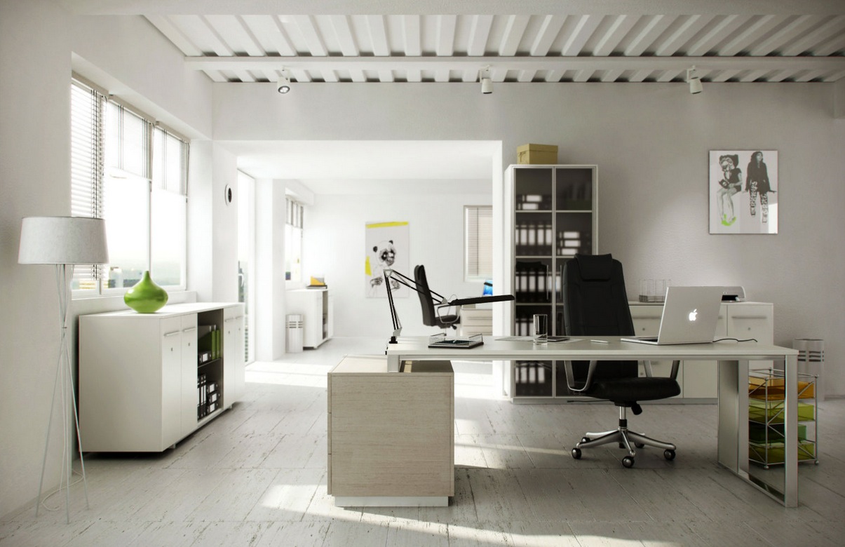 white home office